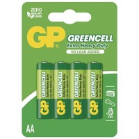 Zinkochloridová baterie GP Greencell R6 (AA), 4 ks v blistru